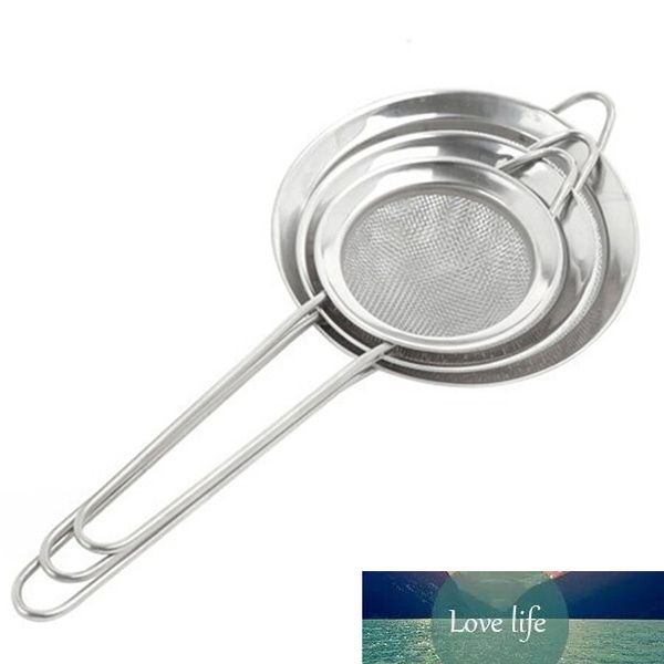 3pcs-set Stainless Steel Kitchen Flour Handheld Screen Mesh Strainer Flour Sieve Oil Strainer Colander Kitchen Tools