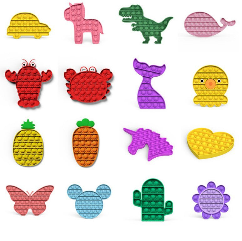 Push pop Bubble Sensory Fidget Toy Stress Reliever Silicone Squeeze pop Toy Push it Bubble Sensory to for Adult Families Friends DEC629