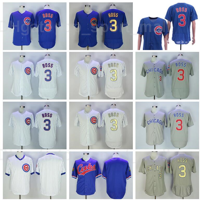 Retror 2016 Vintage Baseball 3 David Ross Jersey Retire Blue White Grey Team Color Flexbase Cool Base Cooperstown Stitched High Quality