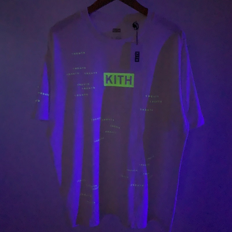 2021 New T-shirts Reflective Luminous Box Treats Encrpyted Men Wome 1:1 High-quality Top Tees Streetwear Kith T-shirt 4l4a
