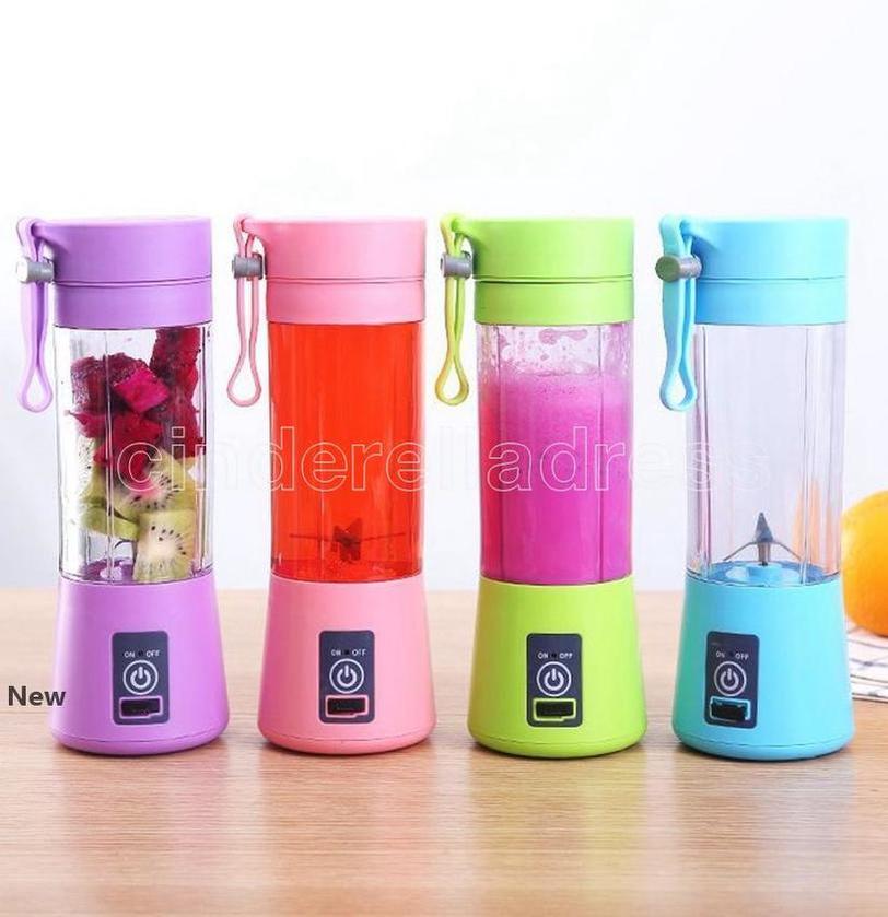 1300MA Electric Juicer Cup Mini Portable USB Rechargeable Juice Blender And Mixer 2 leaf plastic Juice Making Cup FY4069