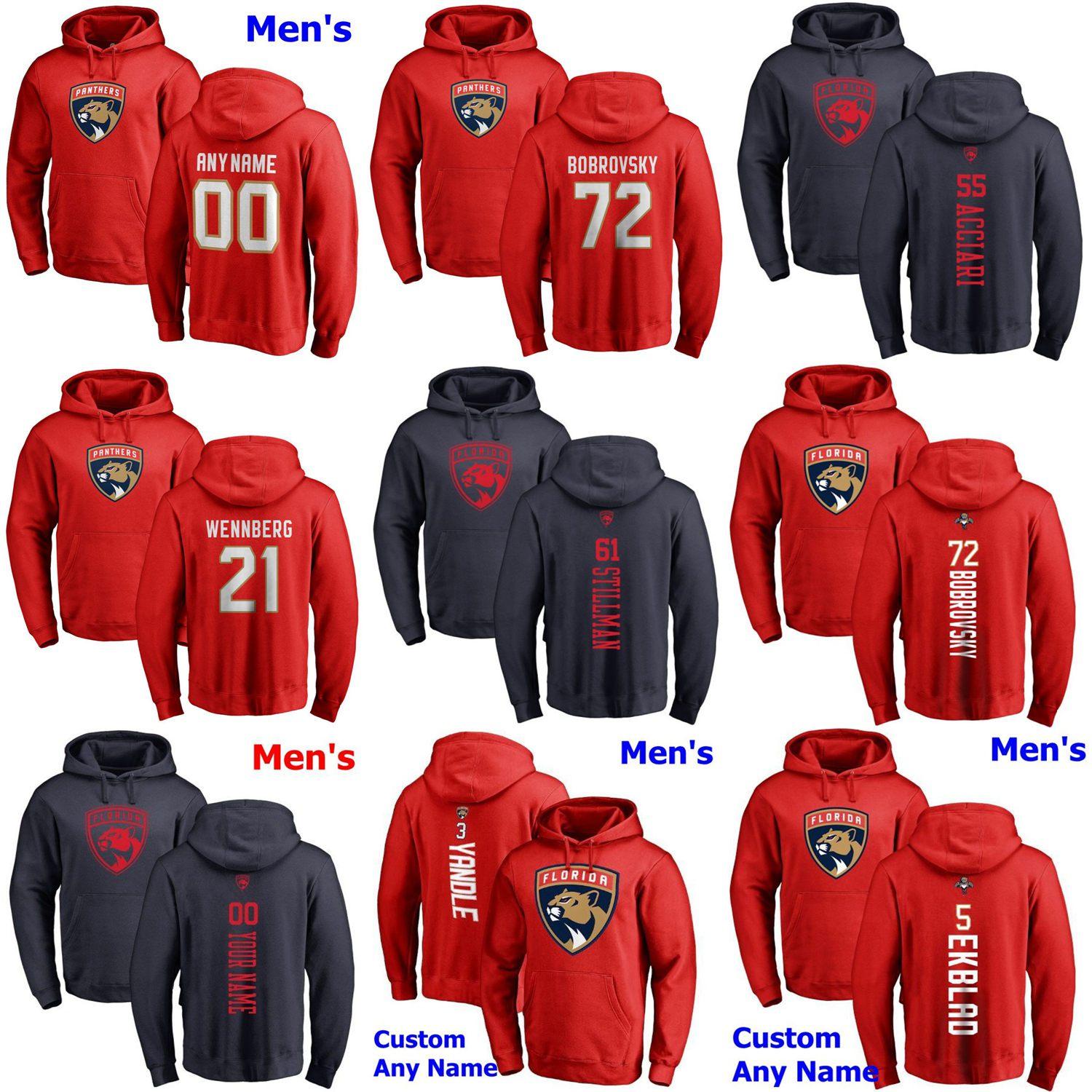 Florida Panthers Pullover Hoodie 72 Sergei Bobrovsky 5 Aaron Ekblad 16 Aleksander Barkov Jonathan Huberdeau Hockey Sweatshirts Custom Stitch