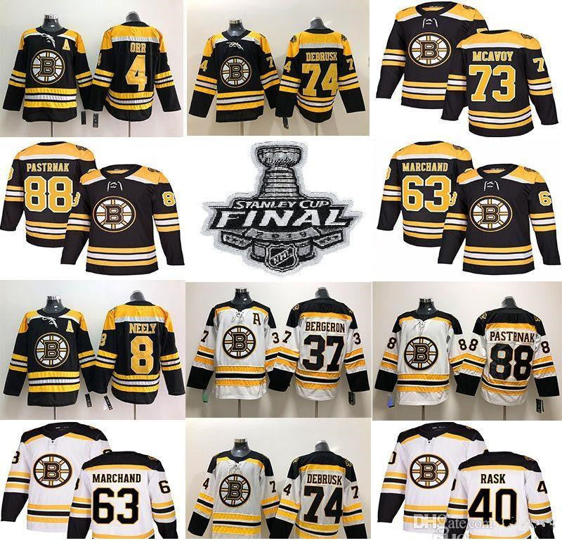 Boston Bruins Hockey Jerseys 33 Zdeno Chara 8 Cam Neely 88 David Pastrnak 63 Brad Marchand Charlie Mcavoy 74 Jake DeBrusk 46 Krejci