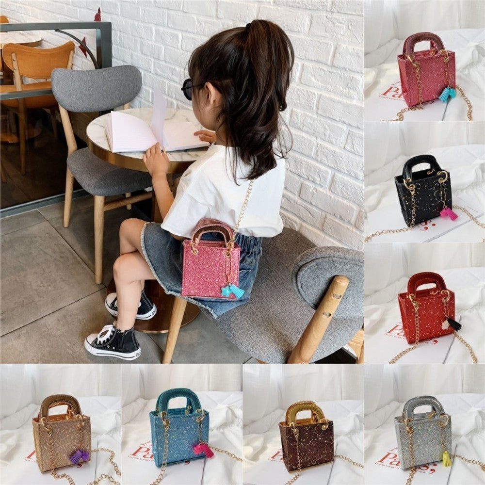 Bags Kids PU Sequin Mini Handbag Glitter Baby Girls One Shoulder Bags Message Bag Coin Purse Children Gifts