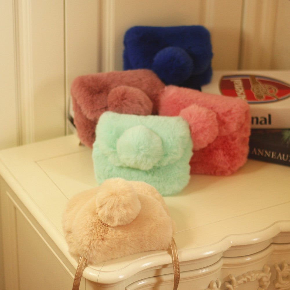 Kids Girls Handbags Mini Plush Children Crossbody Bag Shoulder Messenger Bag Backpacks