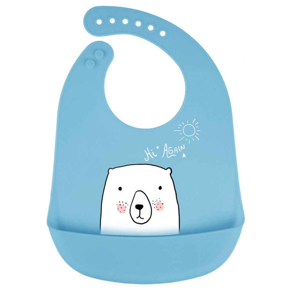 6 Baby Colors Waterproof Lunch Bibs Adjustable Boys Girls Infants Silicone Soft Baby Saliva Cartoon