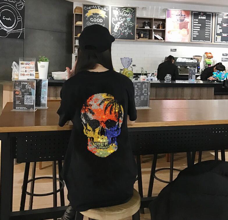 2021 New Tops Fashion Hot Drill t Tshirt Women Shirts Summer Short Sleeve Tee Shirt Femme Diamond Stone Ba09