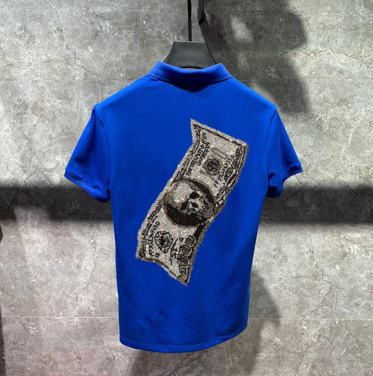 2021 New Diamond Stone Short-sleeved Over Size Hot Drill Polo Shirt for Men and Women Shirts 1z68