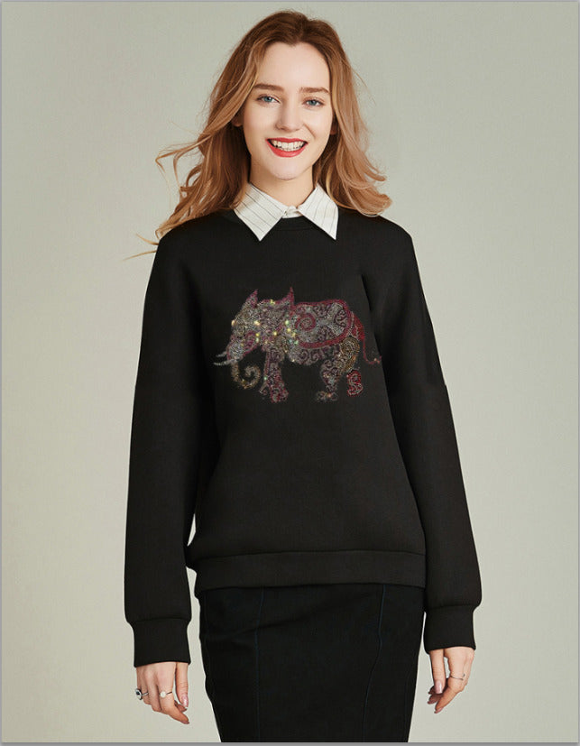 2021 New Yong Women Popular Hot Drill Hoodie Young Girls Cotton Hoodies Grils Sweatshirt Diamond Stone Drop Shipping Style Qk8i