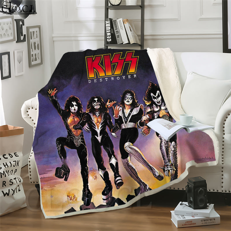 CLOOCL Hot Hard Rock Kiss Band 3D Print Harajuku Conditioning Blanket Sofa Teens Bedding Throw Blankets Plush Quilt