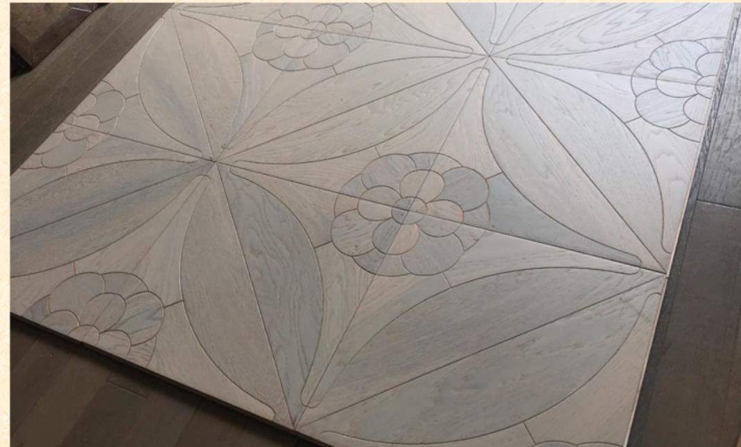 Grey Color White Oak Parquet flooring medallion inlaid floor PVC furniture lamiante parquetry marquetry art tile panel timber wallpaper background p