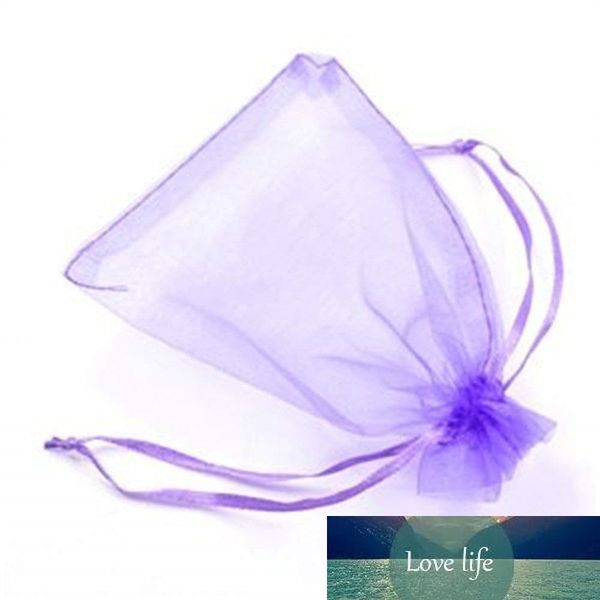 50pcs 7x9 9x12 10x15 13x18CM Purple Organza Gift Bags