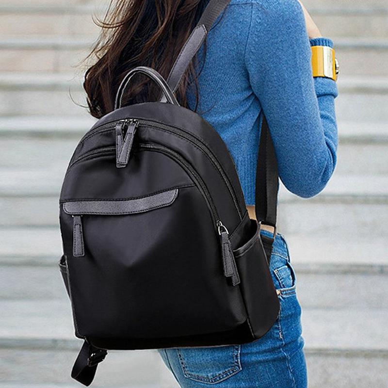 Backpack Style Women Waterproof Solid Color Zipper Leather Backpacks High Quality Vintage For Girls School Bag Travel Bagpack