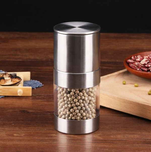 Pepper Mill Grinder Stainless Steel Manual Salt Portable Kitchen Mill Muller Sauce Grinder Pepper Mill Home Kitchen Tool SN5142