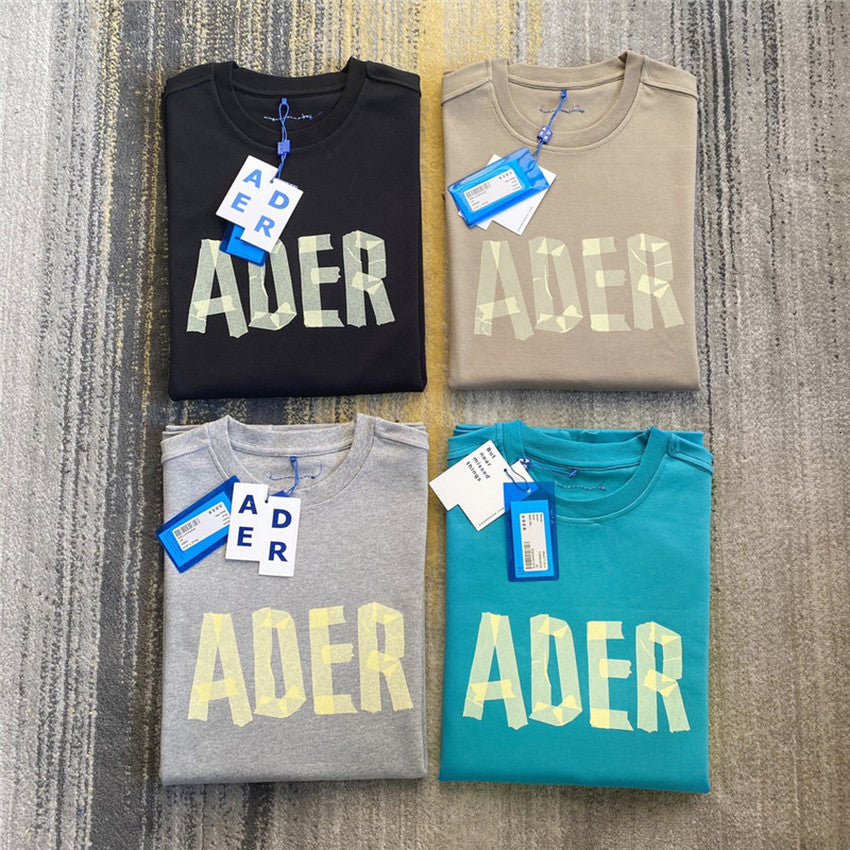 2021 New Adhesive Paper Style Classic Printing Ader Error t Shirt Men Women Adererror T-shirts Blue Purple Tee Gpyu