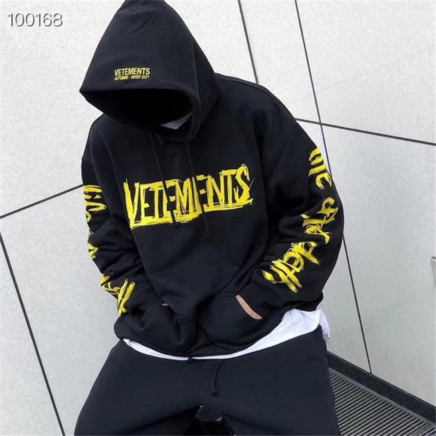 2021 New Men Women Yellow World Tour Printing Vetements Hoodie Oversize Vtm Pullovers City Text Embroidery Sweatshirts 46p6