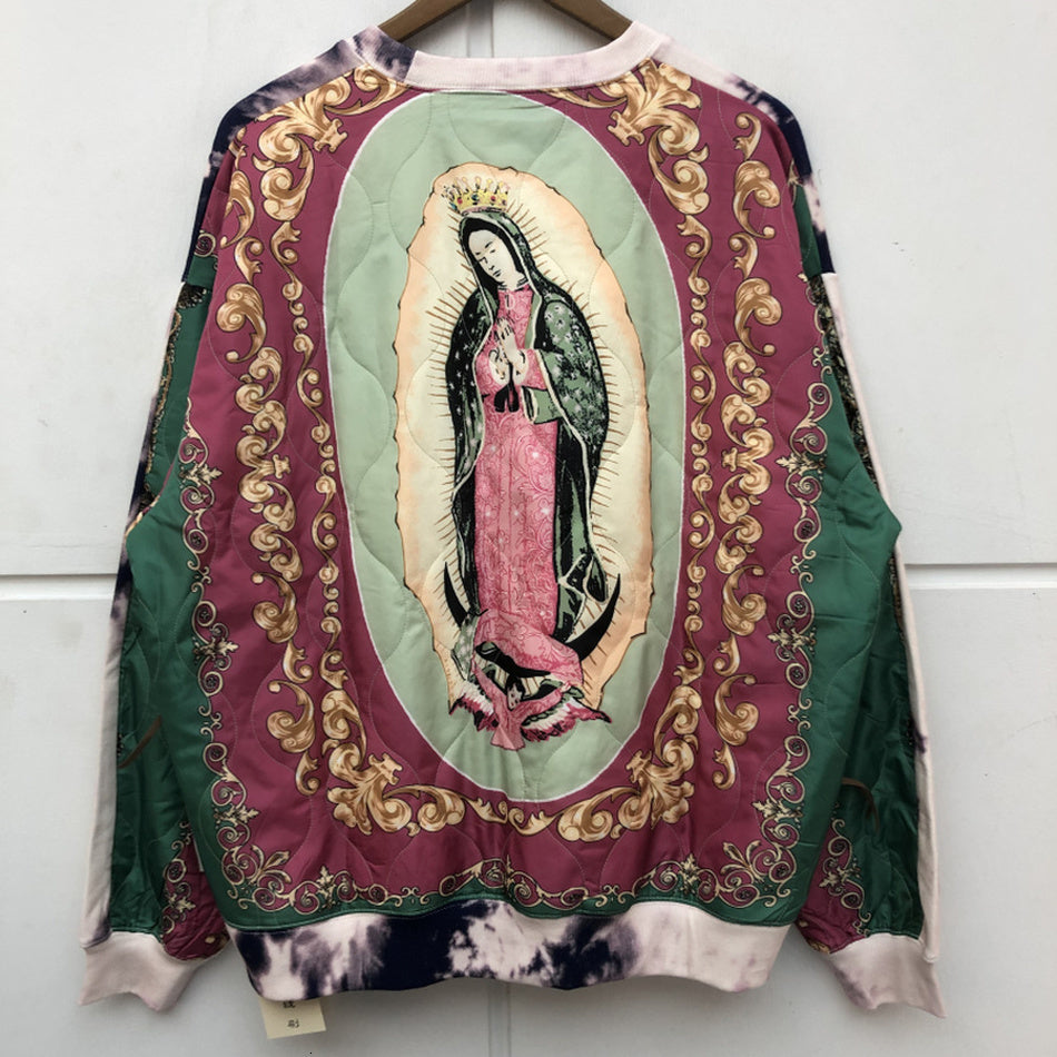 2021 New Tie-dyed Spliced Vintage Kapital Sweatshirts Men Women Best Quality Cotton Crewneck Pullovers Autumn Winter Hoodie Qn8u