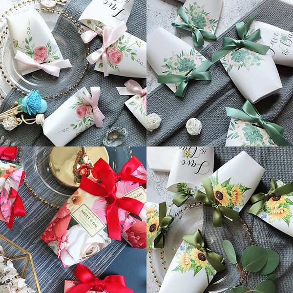 Wedding Candy Bag Wedding Supplies Bow Ribbon Gift Packaging Bag 5 Style Chocolate Biscuit Candy Bags XD24523