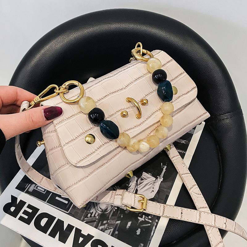 Cross Body Queenie Fashion Bag Small Chain Flap Crocodile Pattern Stone Grain Shoulder Messenger With Bending