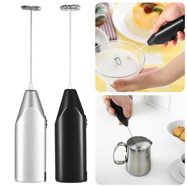 Handheld Stainless Steel Coffee Milk Frother Foamer Drink Electric Whisk Mixer Battery Operated Kitchen Egg Beater Stirrer