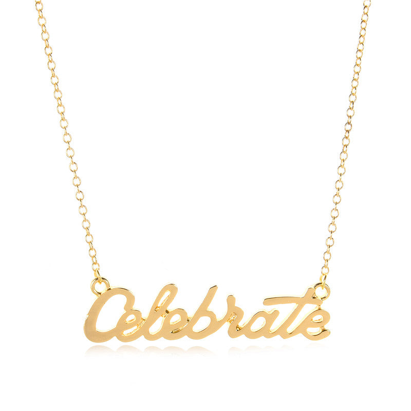 Unique Alphabet Celebrate Charm Choker Necklace English Word Party Ceremony Holiday Gift Necklace Jewelry