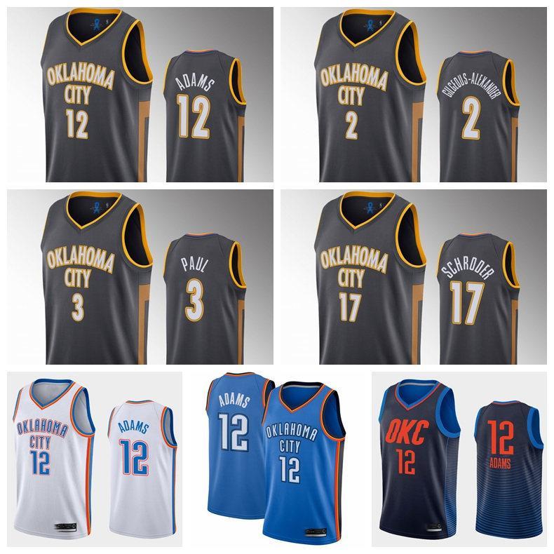 2020 Steven Adams Oklahoma&#13;City&#13;Thunder&#13;Men 2019-20 OKC Swingman Jersey Charcoal Edition Basketball Jerseys