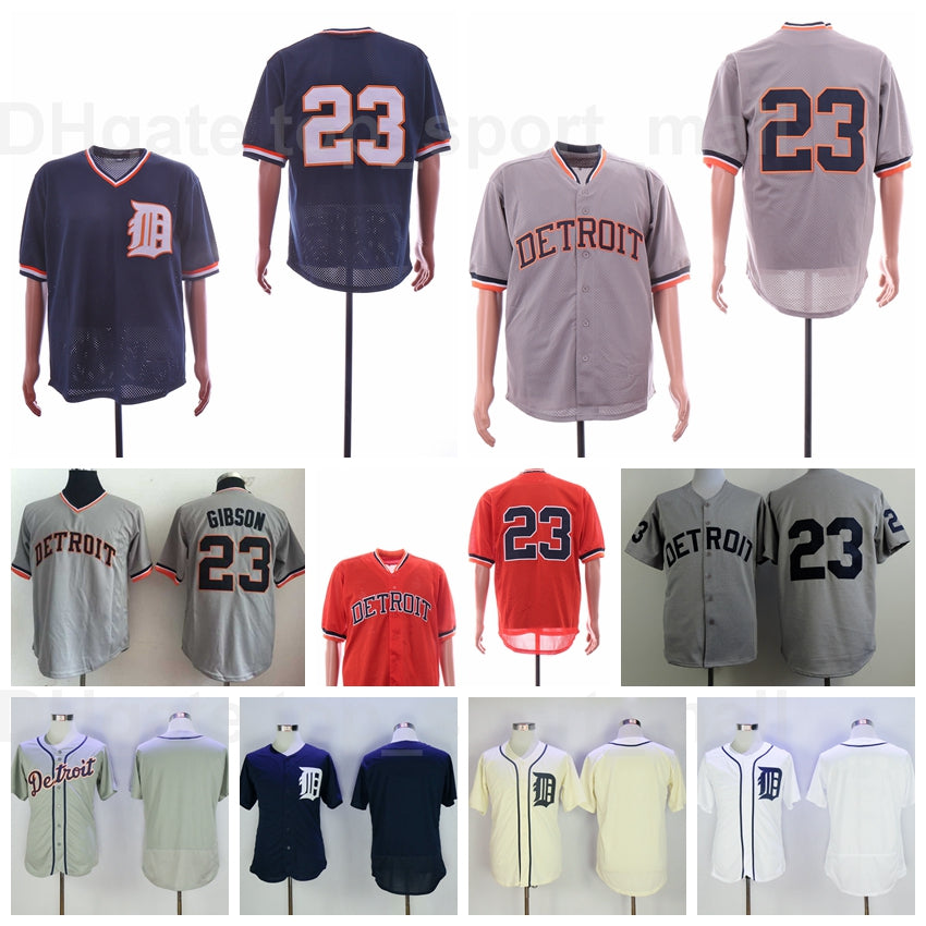 Retror 1984 Vintage Baseball 23 Cam Gibson Jersey Men Retire Navy Blue Black White Grey Team Cool Base Pullover All Stitched Flexbase Good