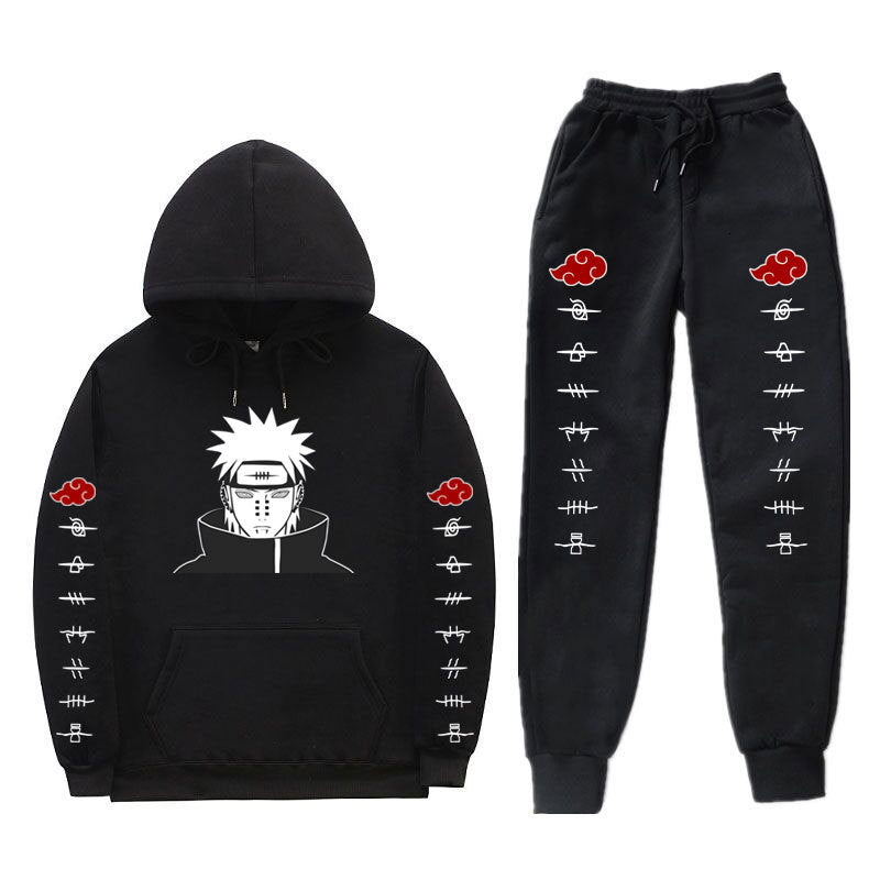 2021 New Men&#039;s Woman Pieces Sets Tracksuit Winter Sweatshirt+drawstring Hoodie Naruto Akatsuki Uchiha Anime Yahiko 1xu4