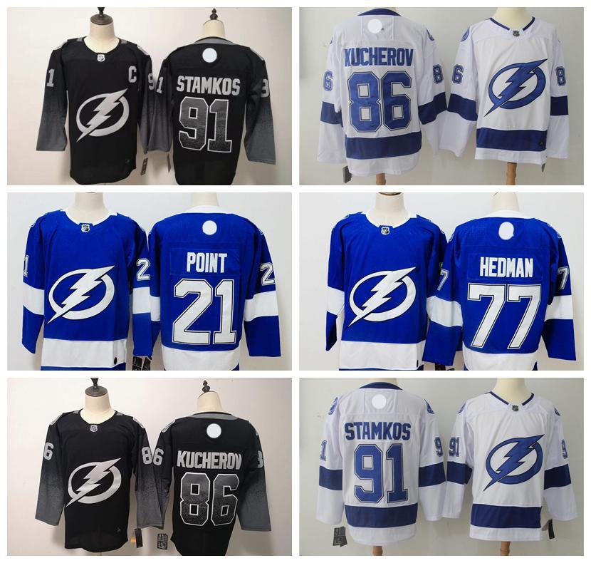 Stanley Cup Tampa Bay Lightning Brand logo Hockey Jerseys 91 Steve Stamkos 86 Nikita Kucherov 21 Point 77 Victor Hedman 88 Vasilevskiy