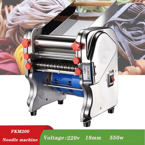 220V New Electric Dough Roller Stainless Steel Dough Sheeter Noodle Pasta Dumpling Maker Machine 220V Roller and Blade Changable