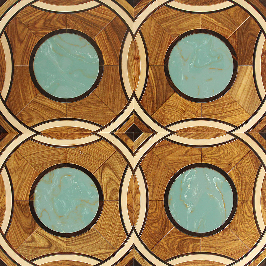 Art Parquet Wood Flooring jade marble Luxurious Villas home decoration rosewood hardwood floor medallion inlay wall decal designs marquetry