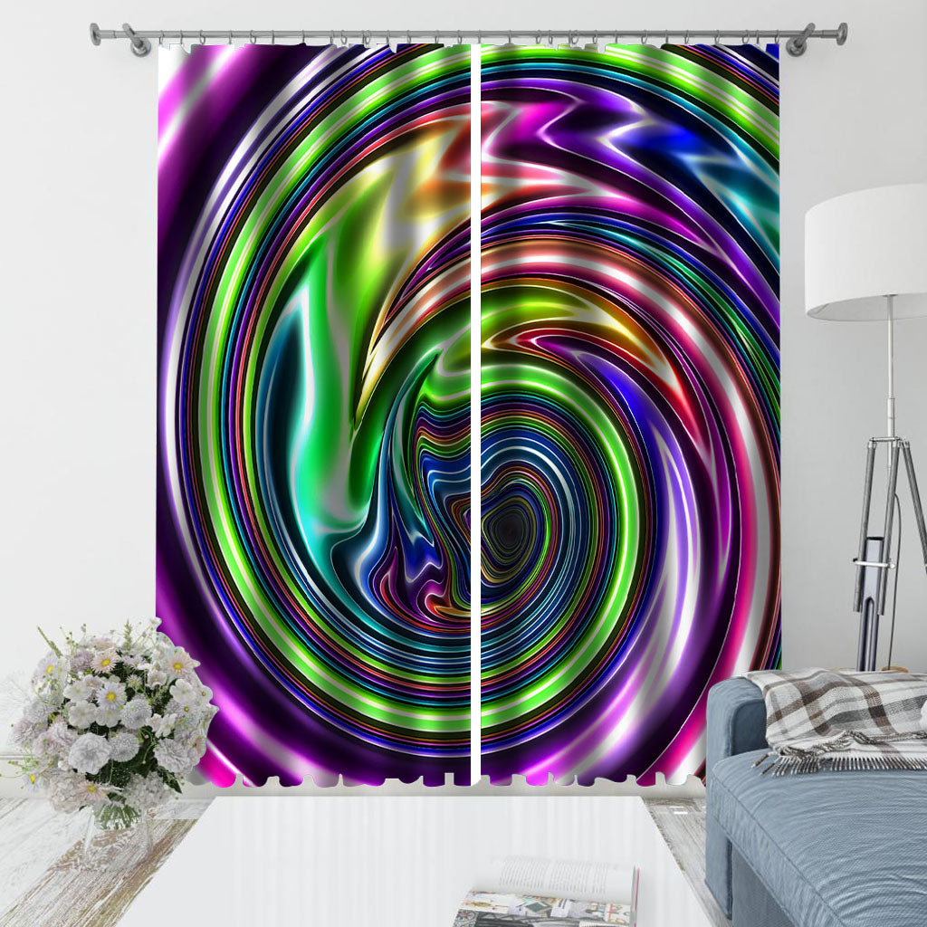 Custom colorful round curtains 3D Window Curtains For Living Room Bedroom Customized size