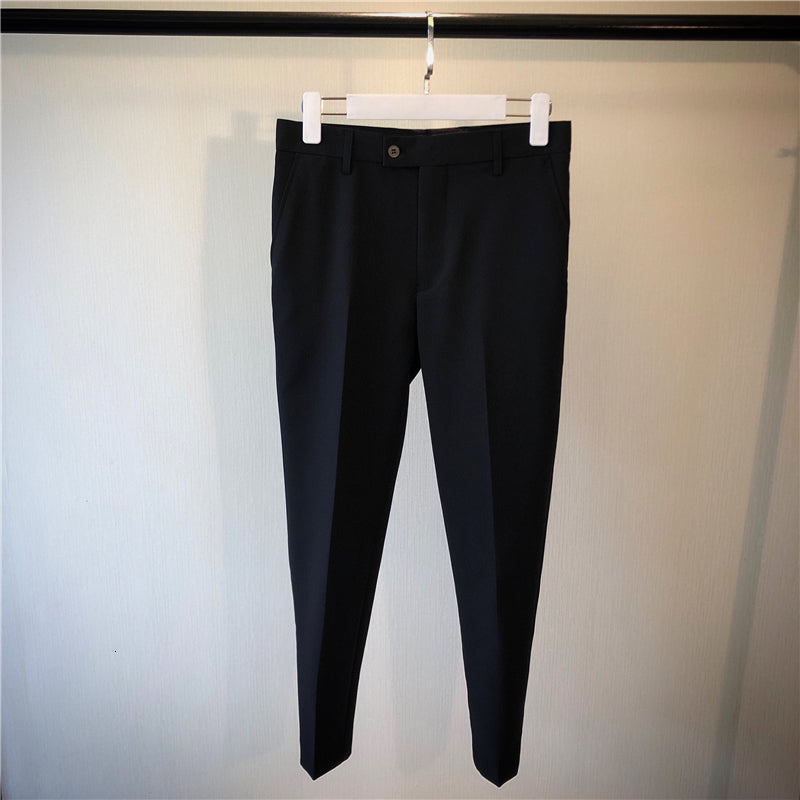Men&#039;s Solid Korean Business All Over the Fine Set of Men Wearing Suit Pants Ankle Length Young Office Clothes 2021 Qk6i