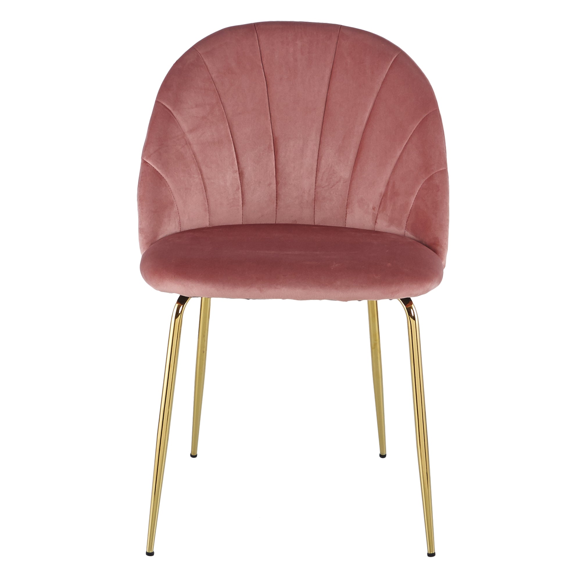 Luxury Design Modern Style Other Furniture Pink Velvet Upholstered Comfortable Backrest Metal Legs Accent Dining Room Chair