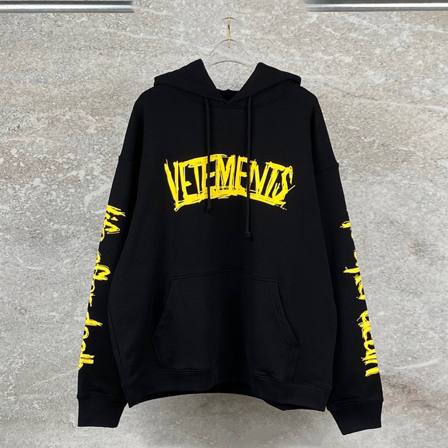 2021 New Yellow Graffiti World Tour Hoodie Men Women 1:1 Tag Cotton Embroidery Vetements Pullovers Hoody Vtm Sweatshirts 7whm