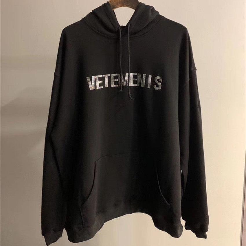 2021 New Flash Drilling Hoodie Hoody Men Women 1:1 High-quality Vtm Sweatshirts Vetements Pullover with Tag 80xx