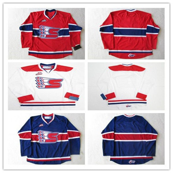 Custom Men CHL WHL Hockey Jerseys Graham Sward Jack Finley Adam Beckman White Red Blue Stitched Jersey S-3XL Good