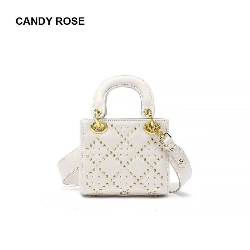 Candy Rose 2021 rivet small square shoulder bag fashion temperament lady portable messenger