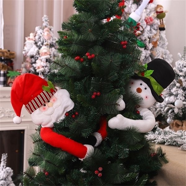 New Christmas Tree Topper Christmas Santa Claus Snowman Tree Topper Xmas Indoor Decorations For Home Gifts Navidad 2021 201017
