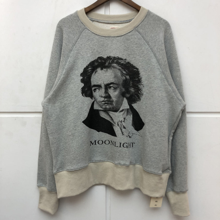 2021 New Loose Kapital Beethoven Moon Light Sweatshirts Men Women Cotton Crewneck Pullovers Gray Hoodie G284