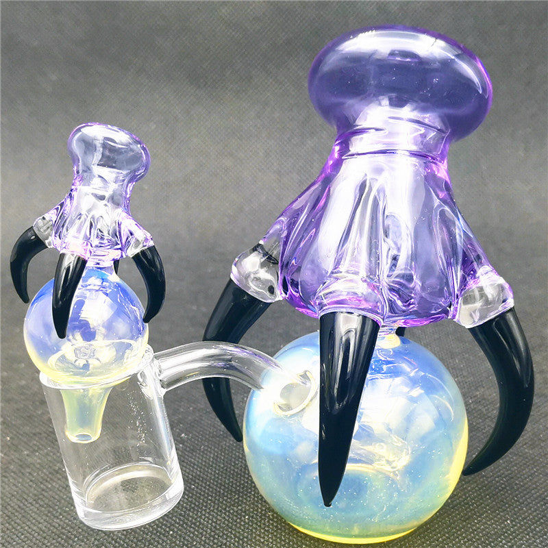 Glass Dragon Claw Orb Pearl Bong With 10mm 45Â° Female Joint Purple Hand Glass Water Bongs Water Pipes Oil Rig Bubblers
