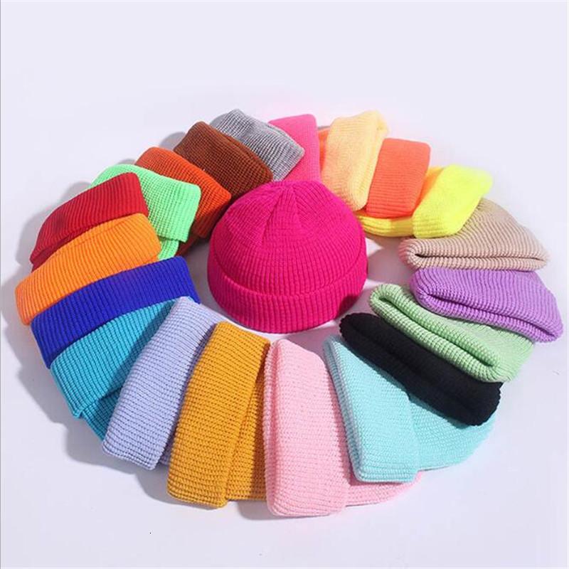Beanies Knitted Hat Women Skullcap Men Winter Retro Brimless Baggy Melon Cap Male Cuff Docker Fisherman Hats Female