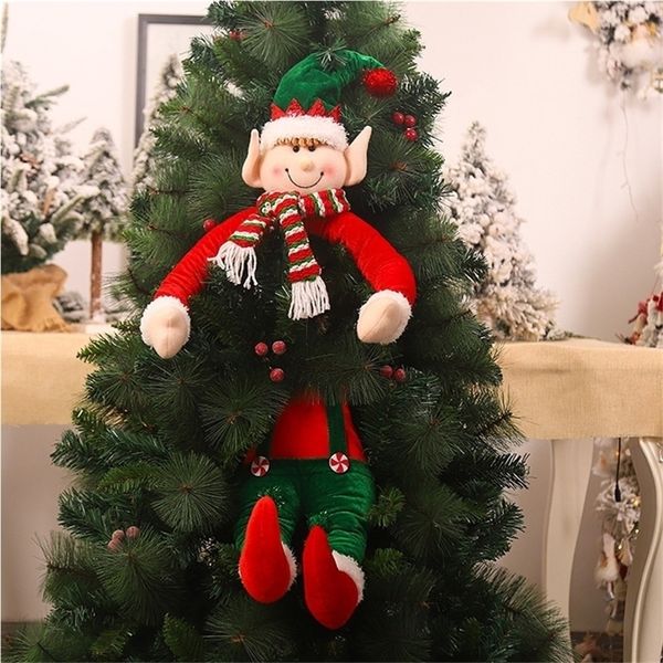 The New Christmas Telescopic Rod Faceless Doll Window Is Decorated With Tree Dolls Elves Hug The Tree Decoration Supplies 201017