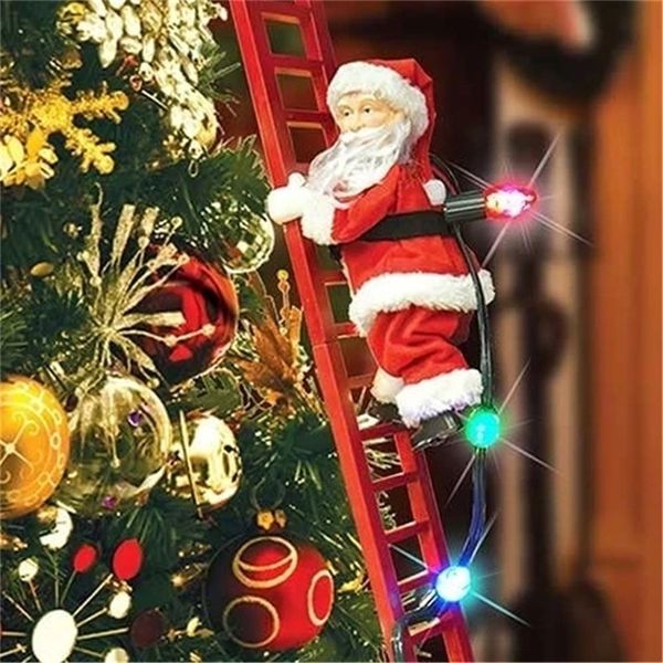Christmas Electric Santa Claus Climbing Ladder Doll Xmas Decor Kid Gift Christmas Decorations For Home Merry Christmas 201019