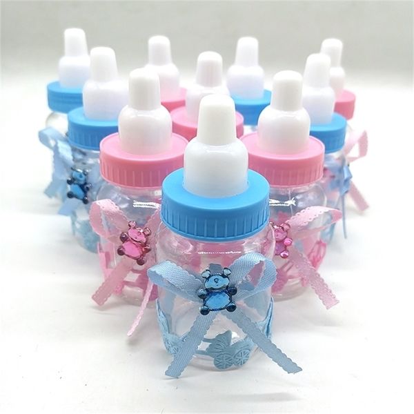 50Pcs-lot Baby Shower Decorations Girls Boys Candy Bottle Baptism Favors Christmas Halloween Party DIY Gifts Box Plastic Case Y201006