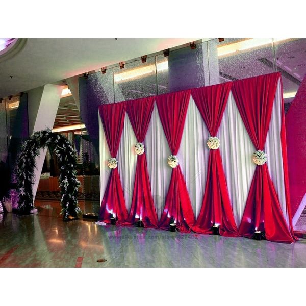 3X6M Wedding Backdrop Curtain Wedding Drapes-Stage Backdrop For Wedding Event&Party&Banquet Decoration(Lycra Chair Cover) Y201006