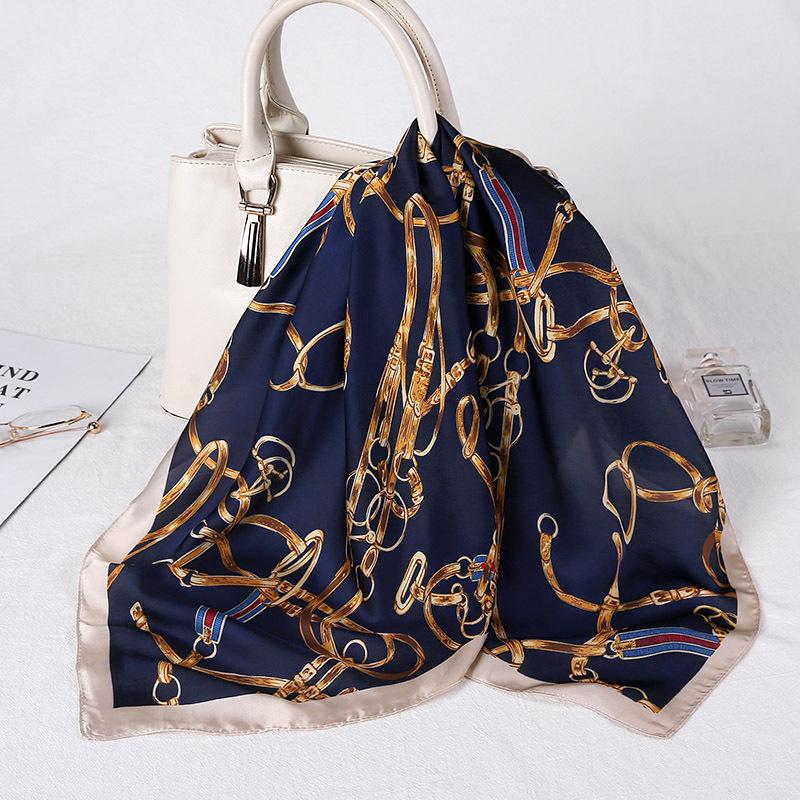 Scarves Square Bag Head Silk Scarf Women Spring And Autumn Satin Kerchief Hair Band Neck For Ladies Bandana Scarfs NeckerChief