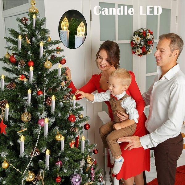 Christmas Led Lights Simulation Flame Candle Light Party Candles Tree Decoration Multi-Function Timing Dropship 210310