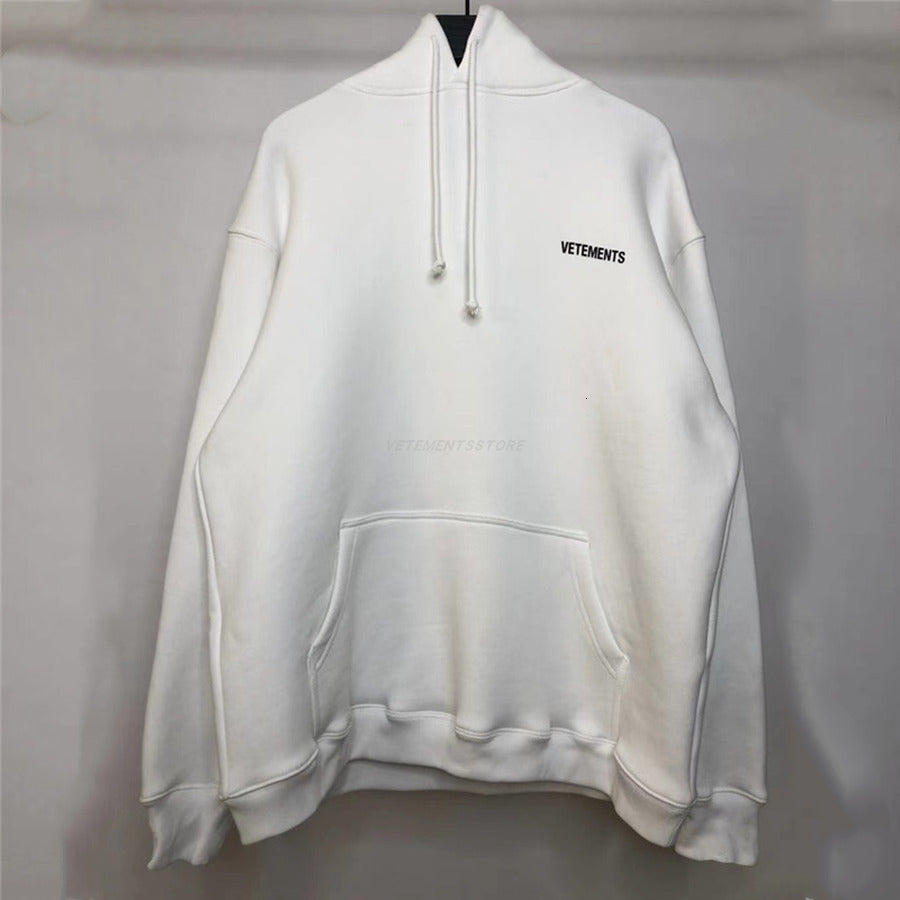 2021 New Small Vetements Hoodie Men Women 1:1 Best Quality Loose Vtm Pullovers Black White Gray Embroidery Sweatshirts 6h3u