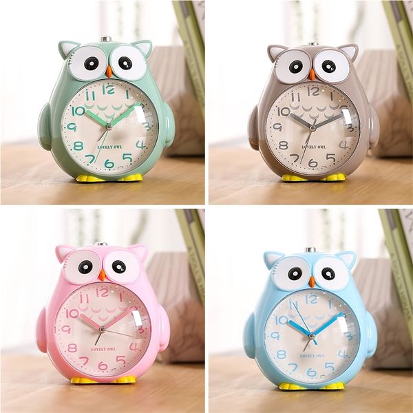 Christmas Gift Cute Owl Creative Luminous Clocks Student Music Snooze Alarm Clock Birthday Kids Room Decoration 210310